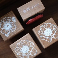 銀蓮花手賬素材 木質手帳印章