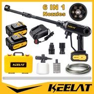 Keelat 20V 3000mAh Cordless High Pressure Car Washer Spray Water Gun Portable Car Wash Water Jet Cle