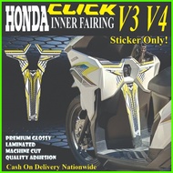 ✤ ✺ HONDA CLICK VERSION 3 AND VERSION 4 INNER FAIRING STICKER ACCESSORIES FOR HONDA CLICK V3 AND V4