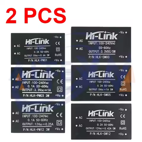 2PCS HLK-PM01 PM03 HLK-PM12 HLK-5M05 5M03 5M12 Mini Power Supply Module Intelligent Household Switch