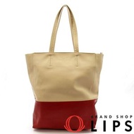 二手 Celine Cabas 小號皮革手提包，米色/RED