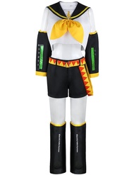Vocaloid02 Kagamine Rin Cosplay Kagamine Len Costume Halloween Uniform Outfit