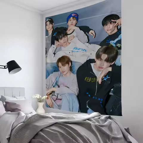 1pc Kpop Tws Sparkling Blue Tapestry Room Decor Wall Cloth Party Hanging Background Room Decor Baby 