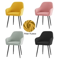 ⊙✲☢ 1/6pcs Polar Fleece High Arm Chair Cover Elastic Arc Dining Seat Covers Nordic Office Study Chair Slipcovers House De Chaise