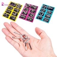 [Menolana] 8pcs/Set Wire Puzzles Brain Teaser Iron Link IQ Test Teens Adults Challenge