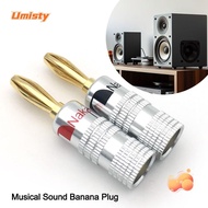 UMISTY Musical Sound Banana Plug,  Gold Plated Nakamichi Banana Plug, Pin Screw Type Speakers Amplifier for Speaker Wire Speaker Wire Cable Connectors