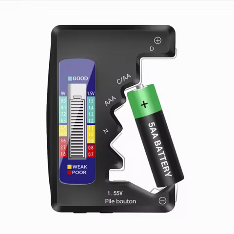 Digital Battery Tester LCD Display AA/AAA/9V/1.5V Button Cell Battery Capacity Check Detector Capaci