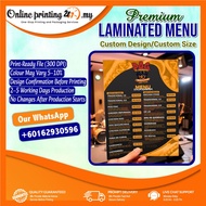 Hard Laminate Poster & Menu Printing Malaysia | Restaurant Cafe Menu | A5 A4 A3 | 260gsm Art Card