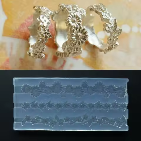 Silver Clay Rings Silicone Mold Delicate Rings Making Silicone Mould for Silver Clay Rings and Jewel