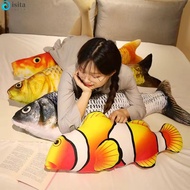 ISITA Simulation Fish Plush Toys, Grass Carp Crucian Carp Cartoon Fish Stuffed Doll, Sofa Cushion Cl