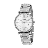 Authentic Fossil Carlie Silver Dial Stainless Steel Watch ES4341 Jam Tangan Wanita Perempuan