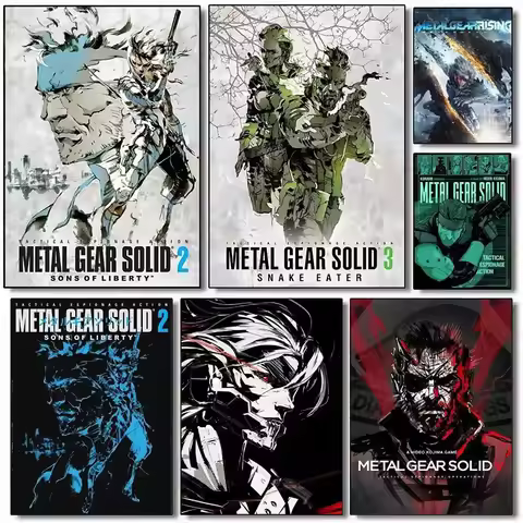 Metal Gear Solid Decorative Painting Frameless Cartoon Printing Raiden Solid Snake Room Decoration P