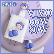 For VIVO 80W Charger Case Candy Girl Soft TPU Charger Protector Cable Protector For VIVO V50 90W X80