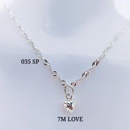 💥HARGA KILANG💥 925 Sterling Silver "3D Shining Love-Heart Necklace Set" (PROMO Set Rantai Leher+Loket) 925銀愛心鏈墜項鏈組