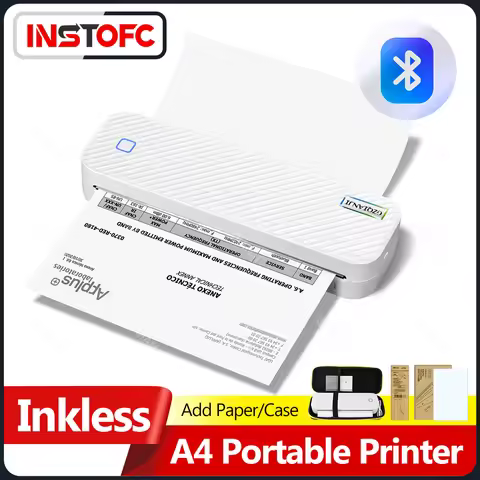 Wireless Mini A4 Thermal Printer Inkless Portabl Bluetooth A4 Paper Mobile Phone Photo Document Prin