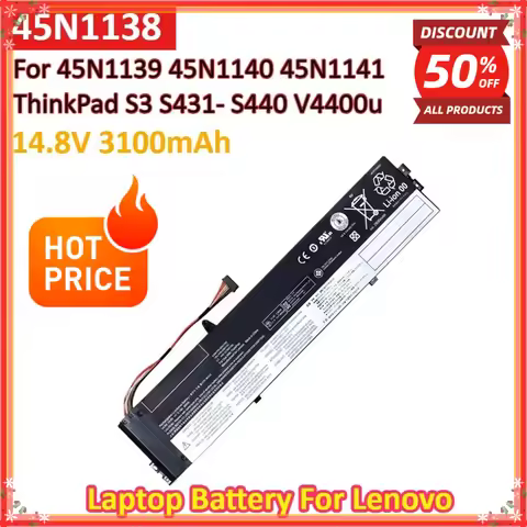 NEW 14.8V 3100mAh 45N1138 45N1139 45N1140 45N1141 Laptop Battery For Lenovo ThinkPad S3 S431- S440 V