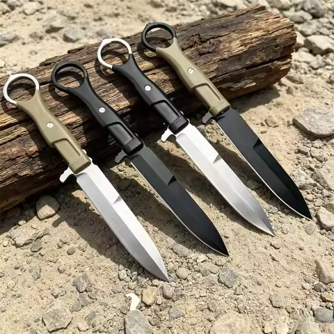 8Cr13Mov Stainless Steel Fixed Blade Knife with Sheath, G10 Handle Multipurpose Outdoor EDC Tool for
