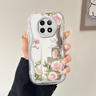 Realme 12 5G Hp Casing Softcase JZ Mirror Flower 5172 Cream Texture Wavy Edge Sofcase Soft Kesing Si