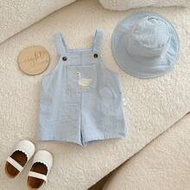 Newborn Baby Boy Cute Summer Versatile Cartoon Duck Striped Romper & Hat Set Baby Boy Overall Set Ba