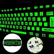 SEASONWIND Fluorescent Keyboard Cover 1PC Luminous PC Laptop English Backlight Large Letter Sticker