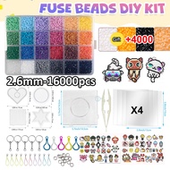 14000 X Fuse Beads Kit 24 Colors 2.6mm Mini Fuse Beading Kit Multicolored Iron On Fused Beads Kit Gr