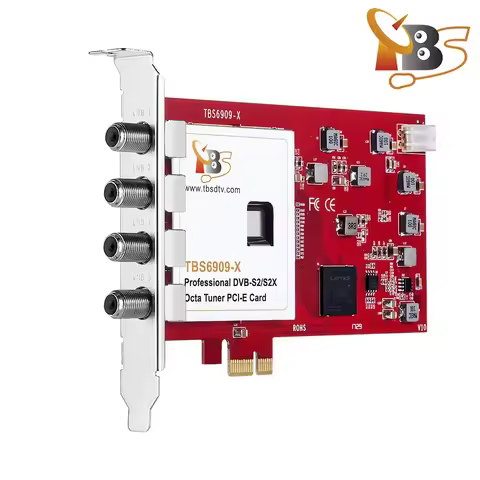 2025 TBS 6909X V2 DVB-S2/S2X 8 Tuner PCIe Card digital satellite receiver streaming card FTA DVB-S2X