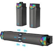 Gaming Speakers for PC, Computer Speakers for Desktop Monitor with Bluetooth, 2 in 1 Gradual RGB Com