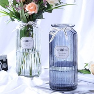 Nordic Transparent Glass Vase Simple Small Fresh Home Decoration Green Dill Hydroponic Glass Dried F