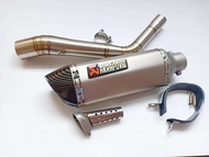 สลิปออน GPX DEMON Gr200R แสตนเลส+ปลายท่อ AK14 นิ้วเงินปากเคฟล่า