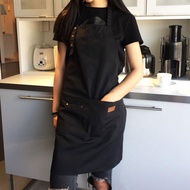 Canvas Waterproof Apron Stain-resistant Women Men Chef Shop Waiter Coffee Aprons Bbq Kitchen K4j9