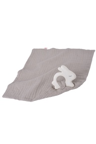 德國kikadu兔子固齒器與有機棉毛巾/ 灰