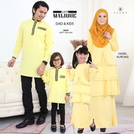 NEW YEAR SALE  KURUNG HAZEL & KURTA MALIQUE SEDONDON IBU AYAH DAN ANAK-ANAK | YELLOW | BAJU RAYA | S