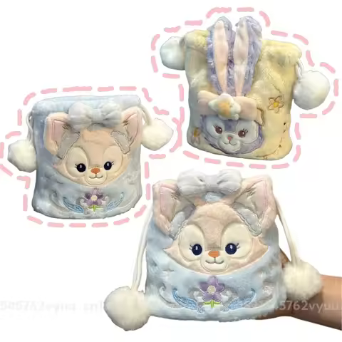 Disney Cartoon Drawstring Bag Lovely StellaLou LinaBell Plush Bag Gelatoni Cosmetic Bag Japanese Sty