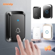 UMISTY Wireless Doorbell, 60 Chimes 5 Volume Levels Mini Door Bell Kit, With Lights 300M Battery USB Powered Door Chime Kit Home Classroom Office