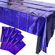 8 Pack Iridescent Tablecloth, 54" x 108" Table Cloths Iridescence Plastic Disposable Table Covers Ir