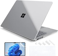 DONGKE Case ONLY Compatible with 12.4 Inch Microsoft Surface Laptop Go 2/1 with Touch Screen Model: 2013/1943 2022 2020, Plastic Hard Shell Case with Keyboard Cover &amp; Screen Protector, Crystal Clear