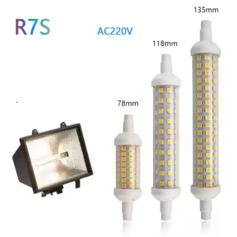 R7S LED 118mm 78mm Dimmable 2835 SMD Lamp Bulb Glass Tube 10W 15W Replace Halogen Lamp Light AC 220V