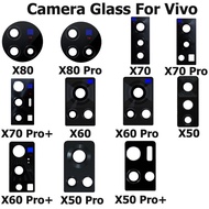 For Vivo X80 X70 X60 X50 Pro Plus Back Rear Camera Glass With Adhesive Sticker Replacement Parts