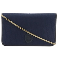 Christian Dior Chen 單肩包，復古帆布，海軍藍，肩帶，按扣，女士 [二手]