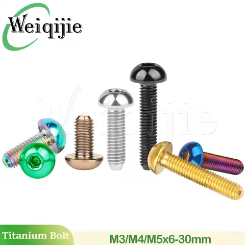 Weiqijie Titanium Bolt M3 / M4 / M5 x 6 8 10 12 15 18 20 25 30mm Allen Key for Bicycle Bottle Cage F
