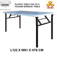 JFH 3V 2' x 4' Folding Banquet Table / Foldable Banquet Table / Function Table / Catering Table / Buffer Table / Hall Table / Office Table / Folding Table with Plastic Table Top (Black)