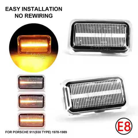 Dynamic LED Side Marker Turn Signal Repeater Indicator Light For Audi A6 S6 100 C3 C4 200 80 90 B2/B