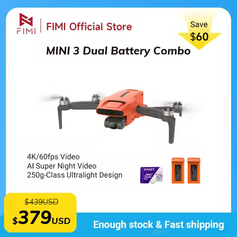 FIMI MINI 3 new drone 4K 60fps 9km range 3-axis Gimbal 249g Ultralight AI Super Night Video design s