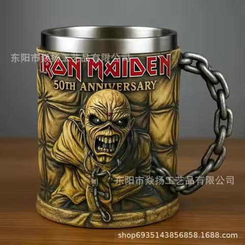 Iron Maiden Band Peripheral Model Cup Iron Maiden Band 50th Anniversary 3D Mug Peripheral Gift Model