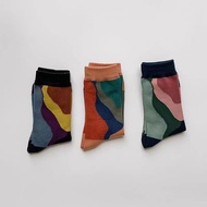 Mid-Length Socks Korean Vintage Texture Morandi Color Matching Women
