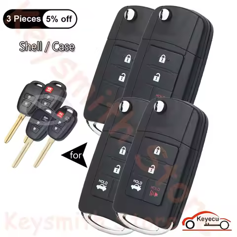 KEYECU 2 3 4 Buttons Case for Toyota GQ4-52T HYQ12BDM HYQ12BEL MOZB52TH Auto Modified Flip Remote Co
