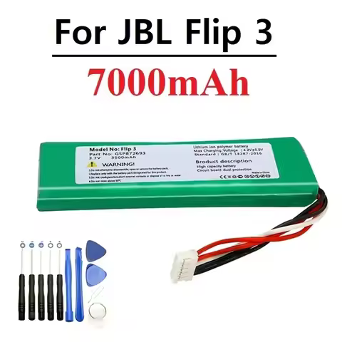 3.7V 7000mAh GSP872693 P763098 03 For JBL Flip 3 Flip3 Battery Wireless Bluetooth Speaker batteria R
