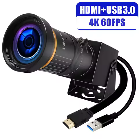 4K 60FPS H.264 Webcam IMX415 HDMI USB3.0 Dual Streaming Industrial USB Camera with 5-50mm Zoom Lens 