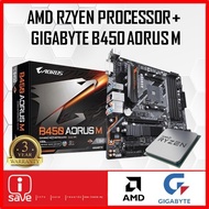 Gigabyte B450 AORUS M B450 AM4 MOTHERBOARD + AMD RYZEN ATHLON / RYZEN 3 / RYZEN 5 / RYZEN 7 CPU COMB