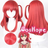 Misscoo Anime Bocchi The Rock! Cosplay Kita Ikuyo Cosplay Wig 50cm Short Red Heat Resistant Hair